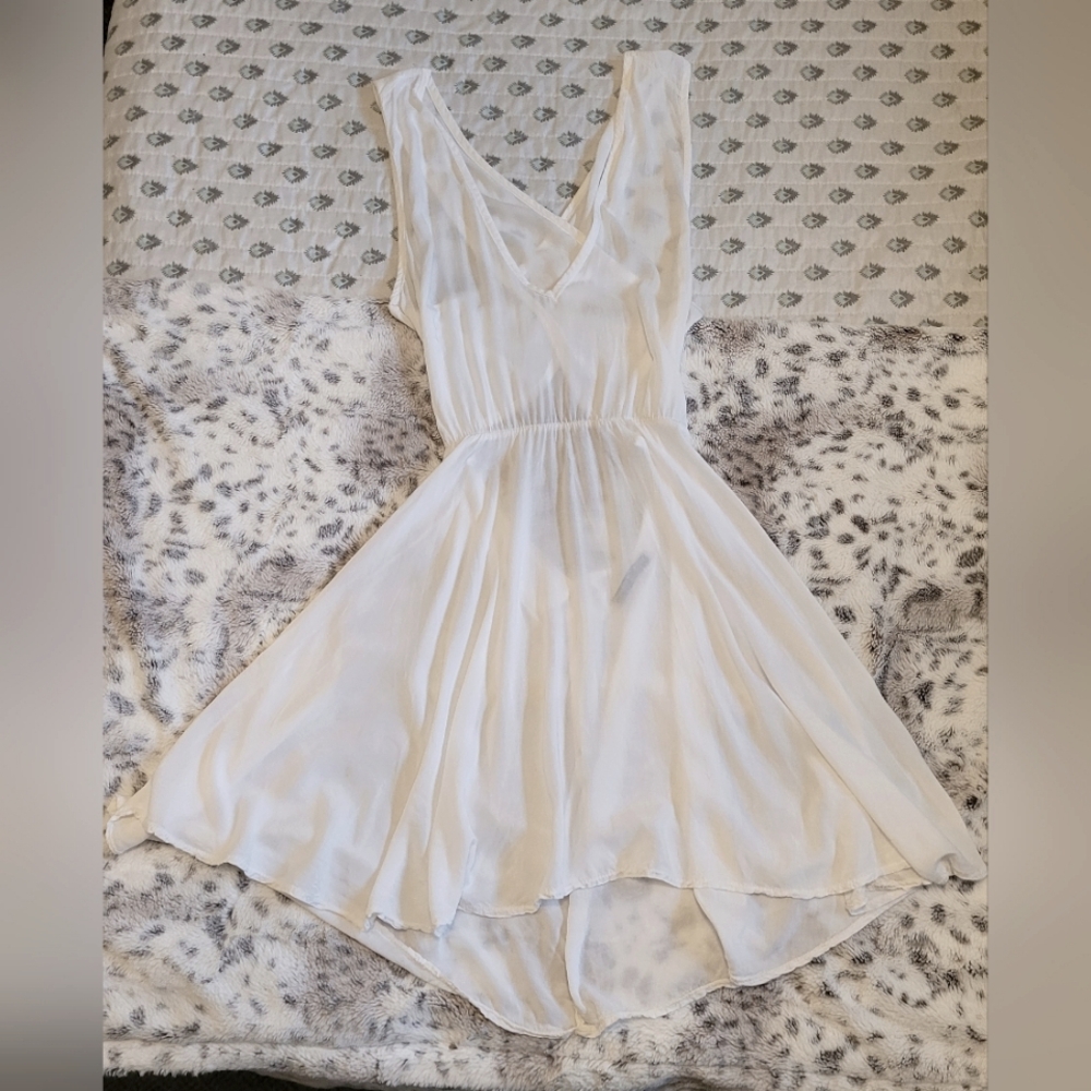Sheer Blackless Flowy Dress